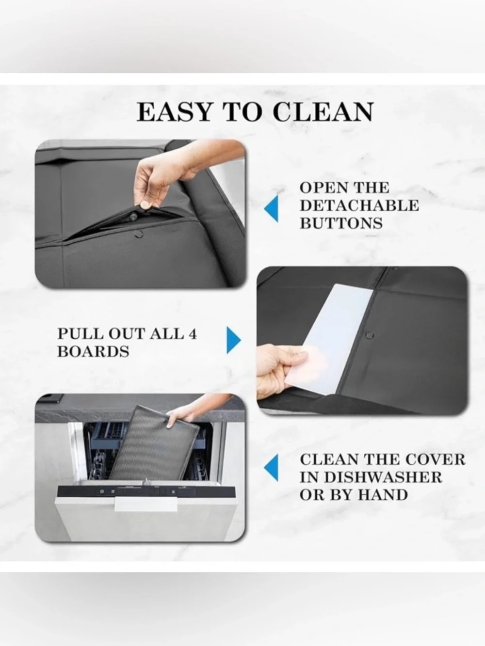 Foldable Black Gas Stove Cover - Heat Resistant